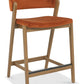 SATURN UPHOLSTERED BAR STOOL - RUST VELVET