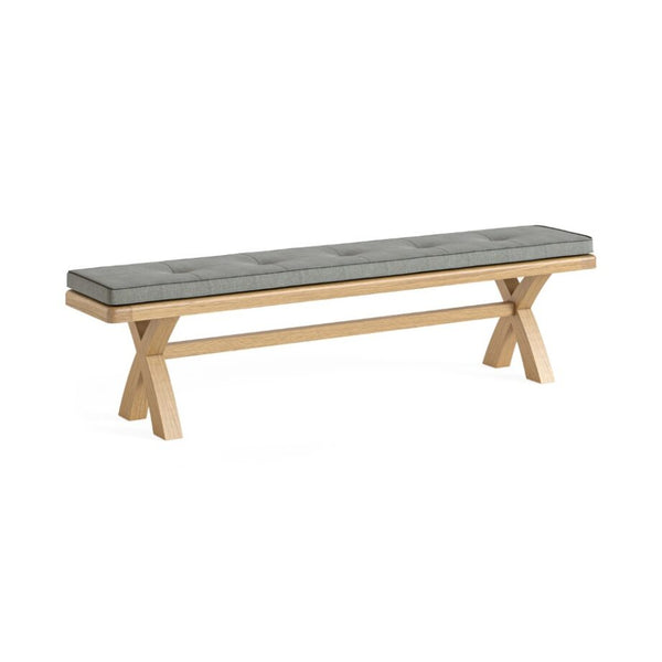 WOODLAND CROSS BENCH WITH GREY CUSHION