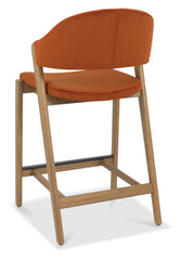 SATURN UPHOLSTERED BAR STOOL - RUST VELVET