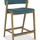 SATURN UPHOLSTERED BAR STOOL - AZURE VELVET