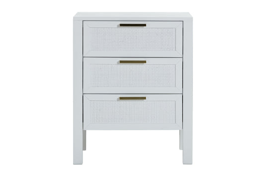 LLOYD 3 DRAWER LOCKER WHITE RATTAN