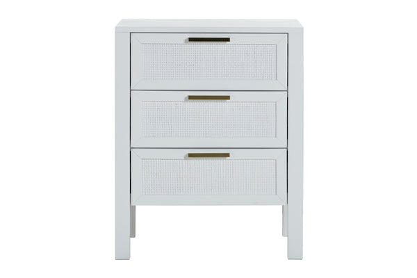 LLOYD 3 DRAWER LOCKER WHITE RATTAN
