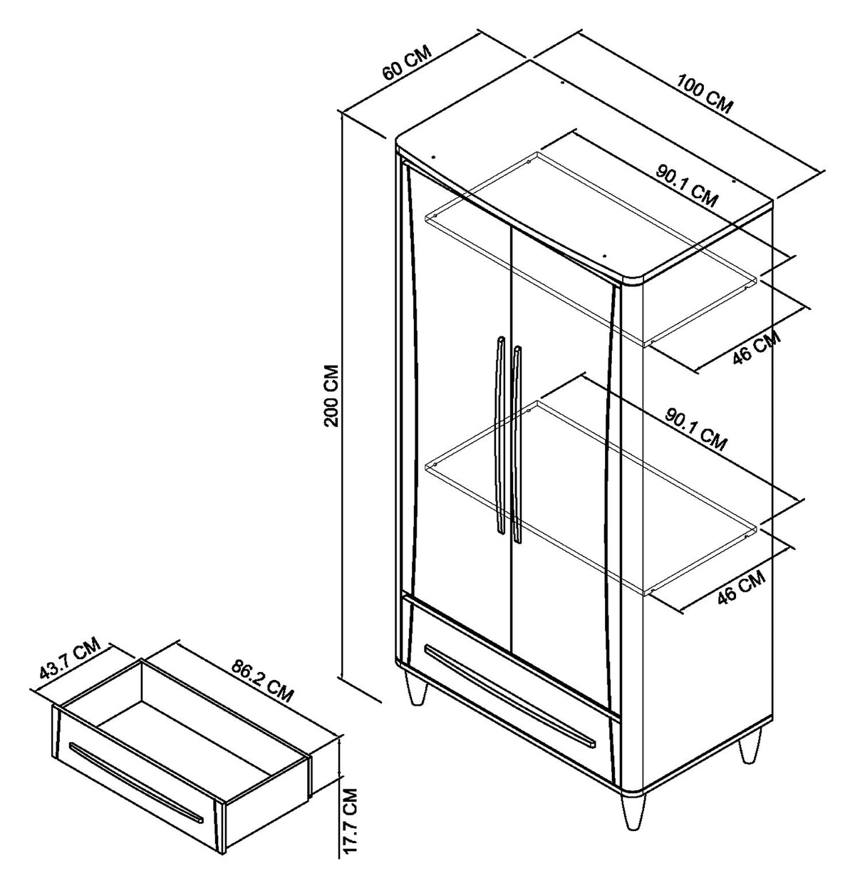 PRESTON DOUBLE WARDROBE
