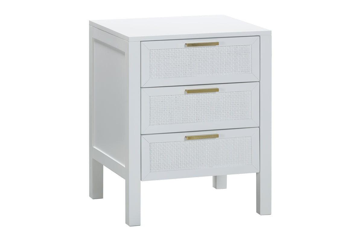 LLOYD 3 DRAWER LOCKER WHITE RATTAN