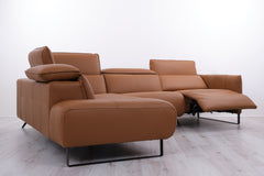 GENOA LEATHER CORNER SUITE WITH ELECTRIC RECLINING