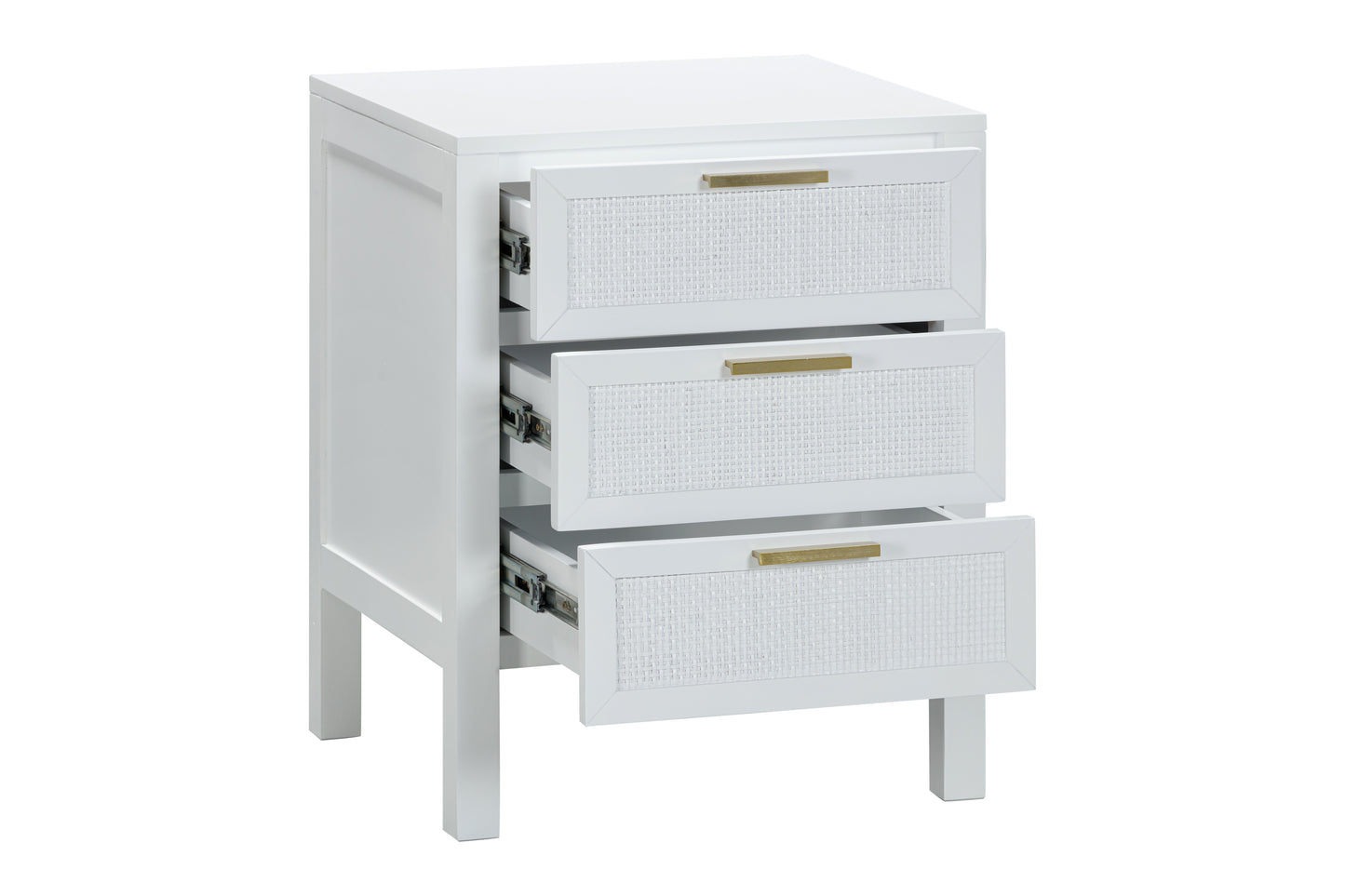 LLOYD 3 DRAWER LOCKER WHITE RATTAN