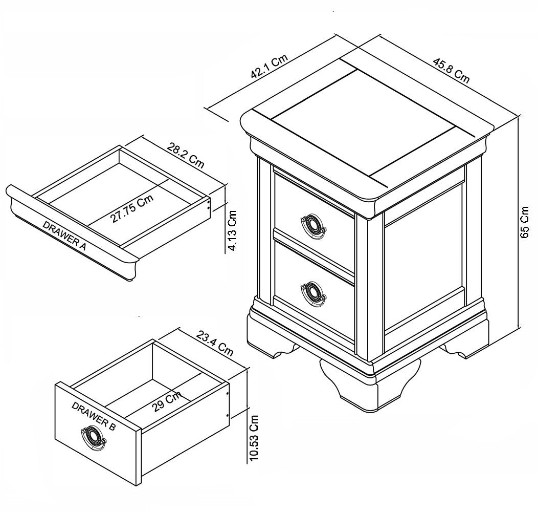 AVORIO 2 DRAWER NIGHTSTAND