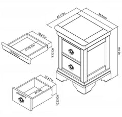 AVORIO 2 DRAWER NIGHTSTAND