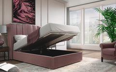 ROCHELLA 4'6 BEDFRAME ELECTIRC OTTOMAN