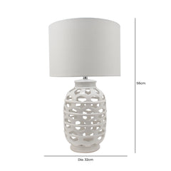 CIMC WHITE CERAMIC TABLE LAMP WITH WHITE SHADE