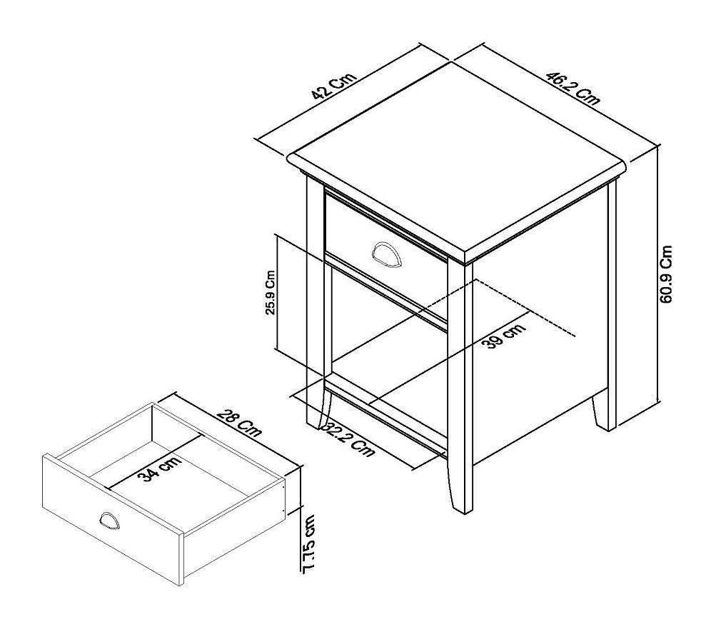 RHODES 1 DRAWER NIGHTSTAND