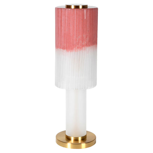 TOWER PINK AND WHITE GLASS LAMP