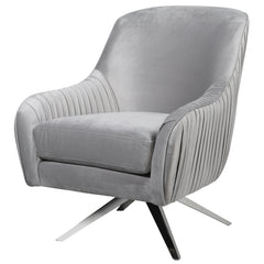 ARIA SOFT GREY VELVET SWIVEL CHAIR