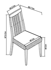 JOSHUA SLAT DINING CHAIR - GREY BONDED LEATHER