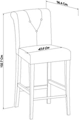 PHUKET UPHOLSTERED GREY BONDED BAR STOOL