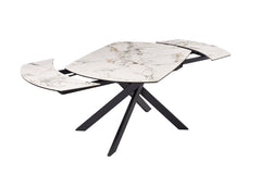 TEXAS 130CM EXTENDING TABLE WHITE MARBLE