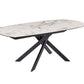TEXAS 130CM EXTENDING TABLE WHITE MARBLE