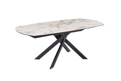 TEXAS 130CM EXTENDING TABLE WHITE MARBLE