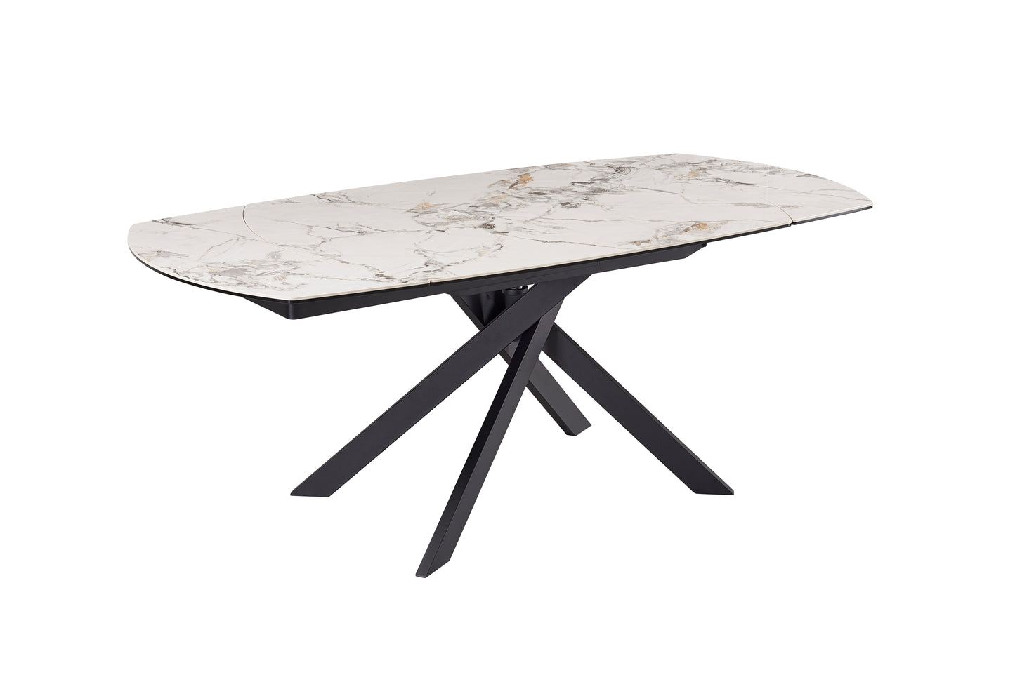 TEXAS 130CM EXTENDING TABLE WHITE MARBLE
