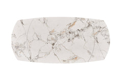 TEXAS 130CM EXTENDING TABLE WHITE MARBLE
