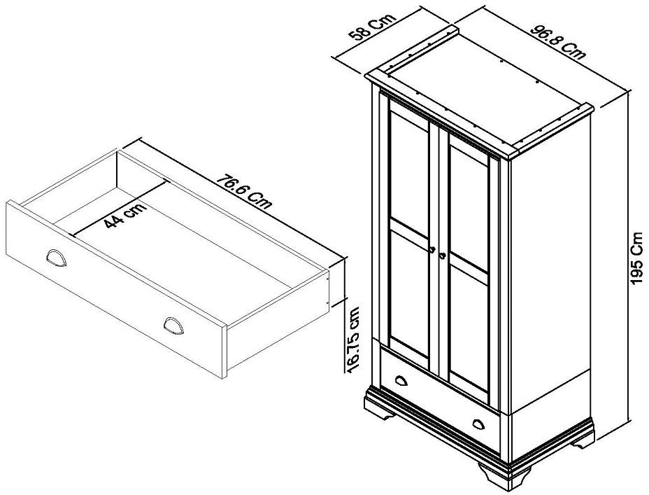 RHODES DOUBLE WARDROBE